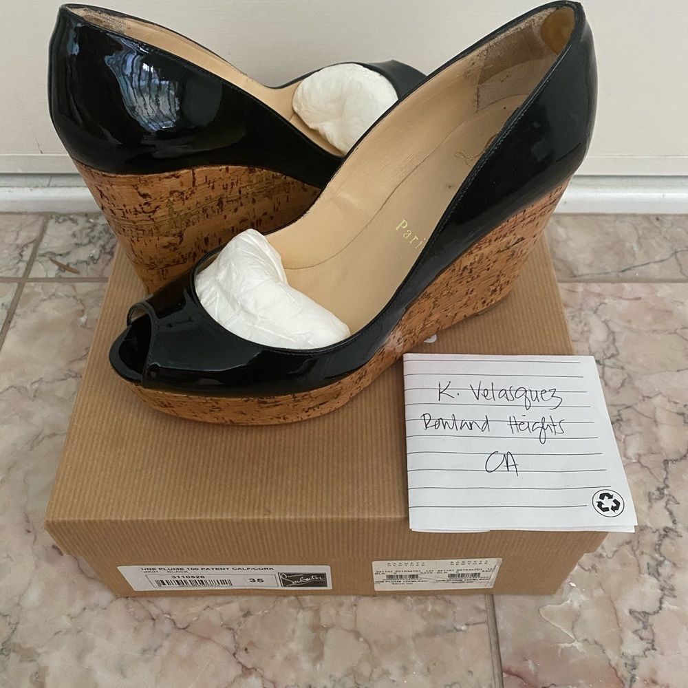 Christian louboutin wedge size 35 used 2x